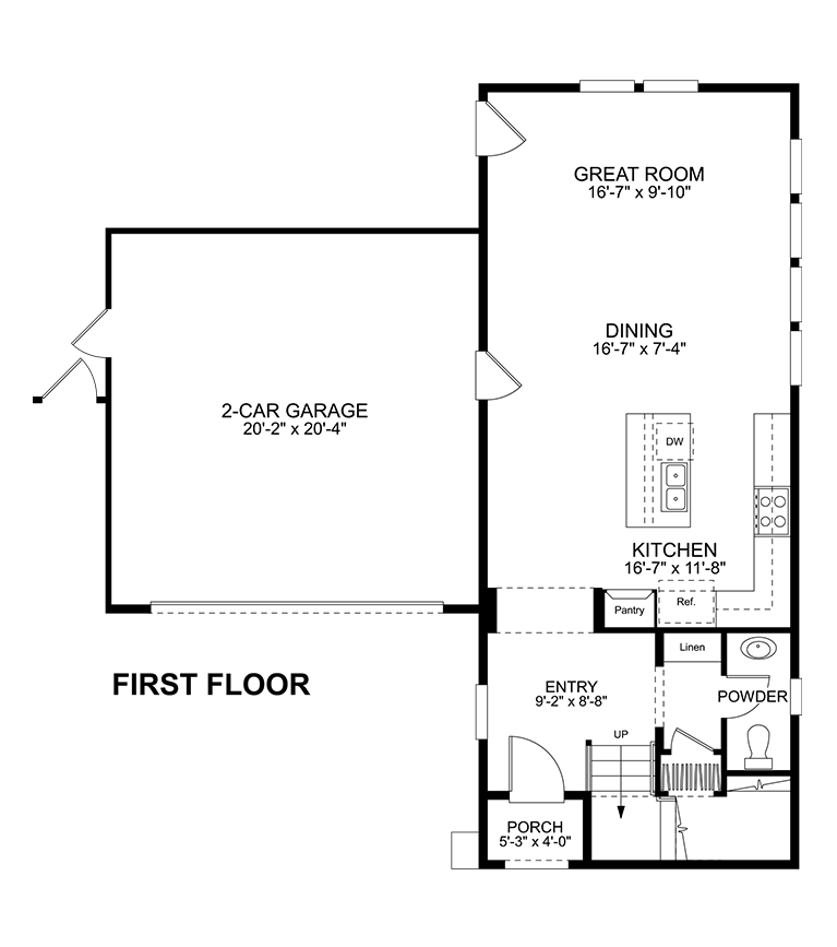 First Floor - Plan 1 - Monroe at Bedford