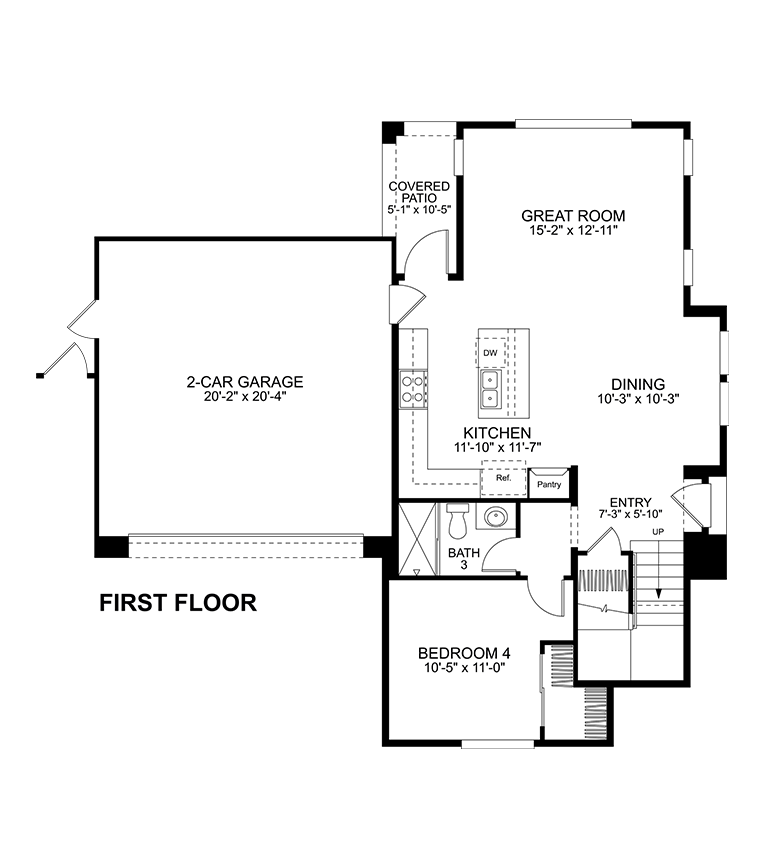 First Floor - Plan 2B - Monroe at Bedford