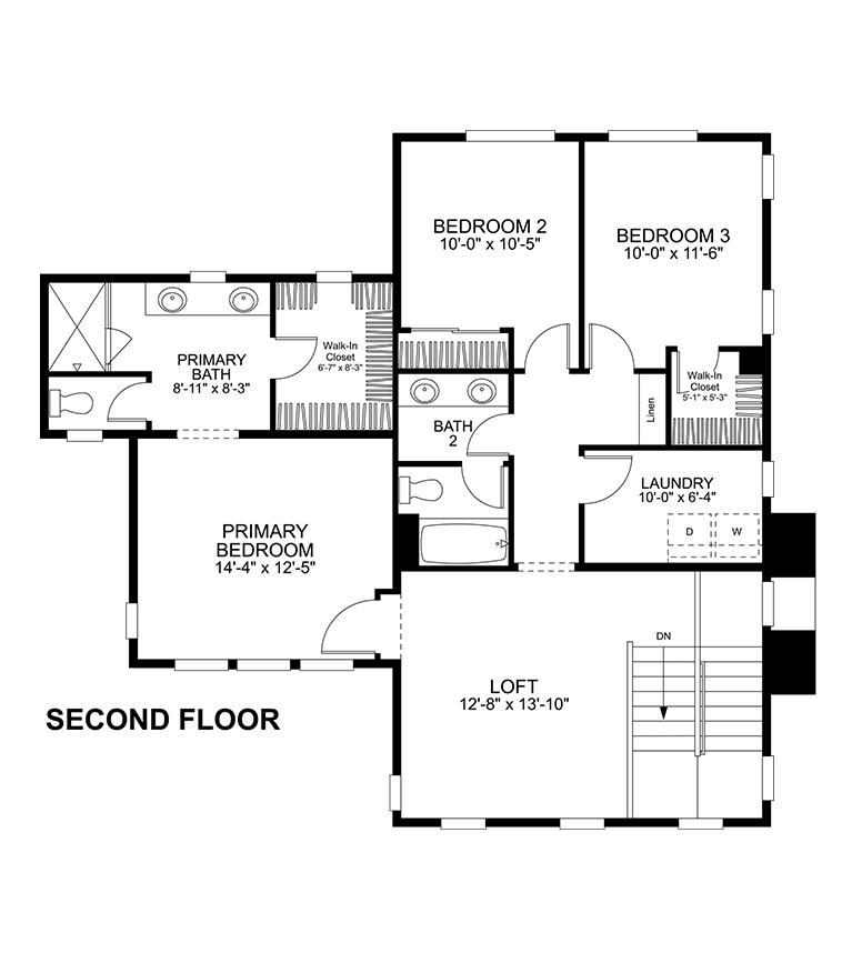 Second Floor - Plan 2B - Monroe at Bedford