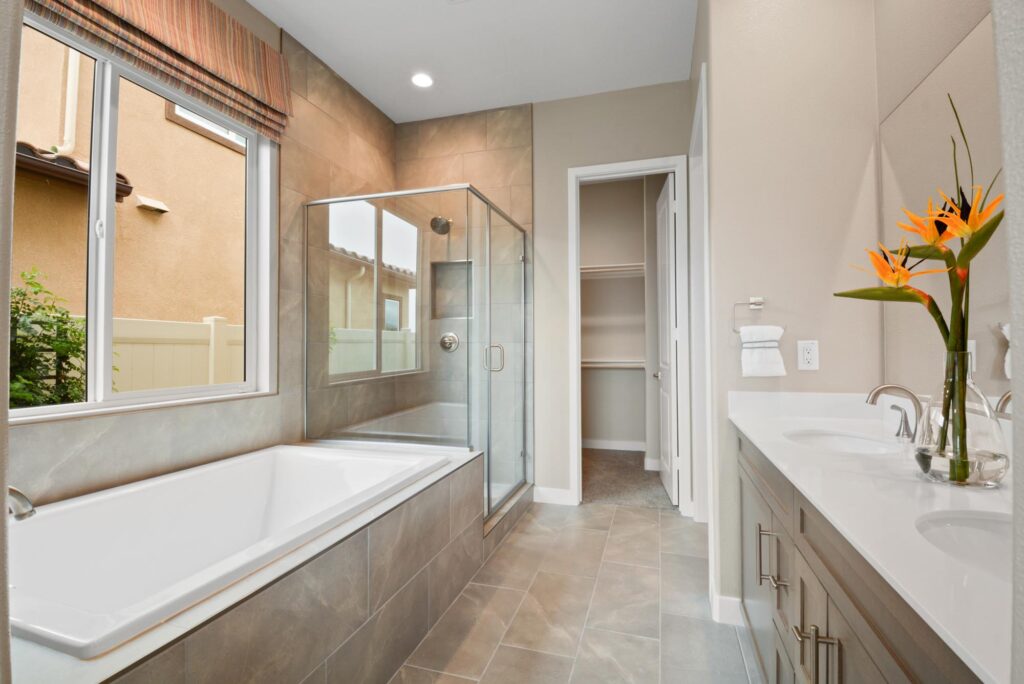 Primary Bathroom – Plan 1 | Arden at Bedford in South Corona, CA
