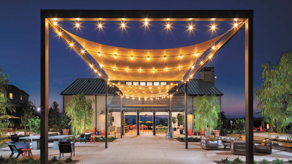 Hudson House Patio at Dusk